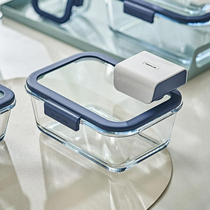 Imagem de Conjunto De Potes De Vidro Hermético Retangular - Bomba Elét