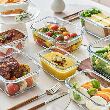 Imagem de Conjunto De Potes De Vidro Hermético Retangular - Bomba Elét