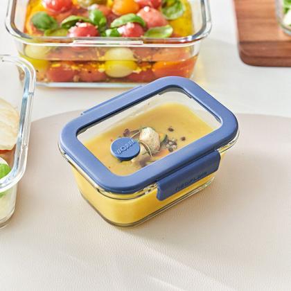 Imagem de Conjunto de Potes de Vidro Hermético Retangular - Bomba Manual de Sucção a vácuo - 5 Peças - Neoflam - GLACÉ Z