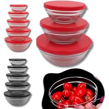 Imagem de Conjunto De Potes De Vidro Redondos Com Tampa 3 e 5 Peças