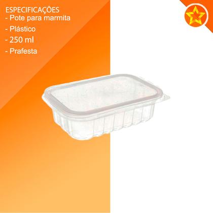 Imagem de Conjunto de Potes Marmita 24 Unidades 250ml Fit Freezer Microondas