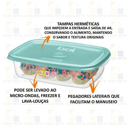 Imagem de Conjunto De Potes Plástico Sanremo 280ml Leve 16 E Pague 14