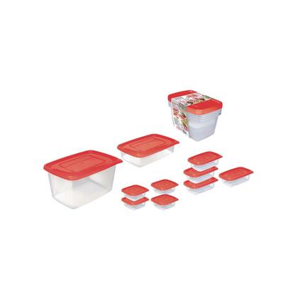 Imagem de Conjunto de Potes São Bernardo Multiclick em Plástico Retangular com 10 Peças - Item Sortido