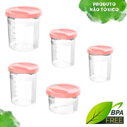 Imagem de Conjunto De Potes Tampa Com Rosca Jogo Com 5 Peças