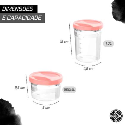 Imagem de Conjunto De Potes Tampa Com Rosca Jogo Com 5 Peças