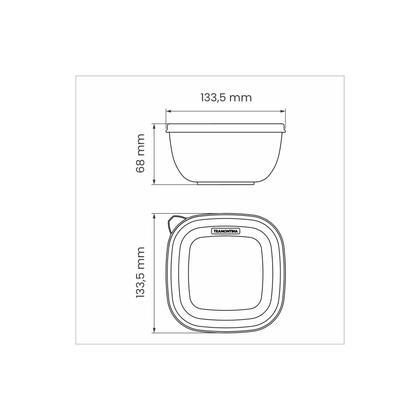 Imagem de Conjunto de Potes Tramontina Mixcolor em Polipropileno Colorido com Tampa Transparente 600 ml 03 Peças