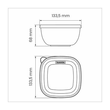 Imagem de Conjunto de Potes Tramontina Mixcolor em Polipropileno Colorido com Tampa Transparente 600 ml 03 Peças