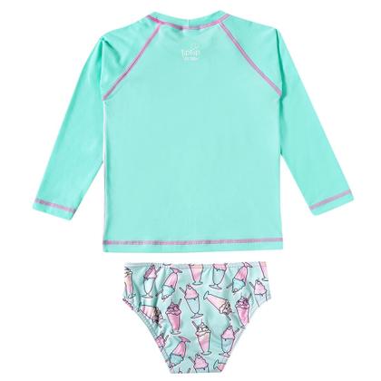 Imagem de Conjunto De Praia Infantil Cropped e Calcinha Menina Com Fps Uv50+ Tip Top Piscina Natação Bk65