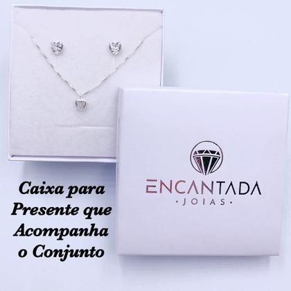 Imagem de Conjunto de Prata 925 Colar pingente brinco Coração legitima com garantia presente original
