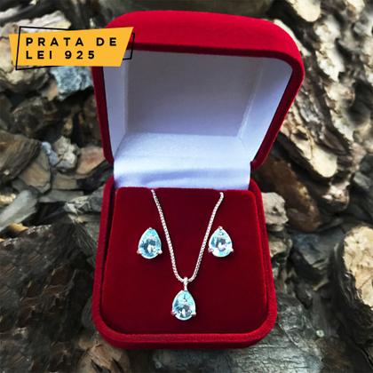 Imagem de Conjunto De Prata 925 Cordão E Brincos Com Garantia De 1 Ano