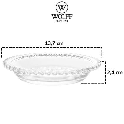 Imagem de Conjunto De Pratos De Cristal Chumbo 14cm Resistente Para Mesa Posta 4 Peças