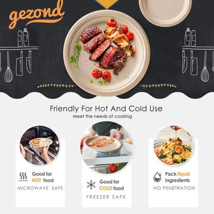 Imagem de Conjunto de pratos de papel descartáveis Gezond 250 unidades com utensílios