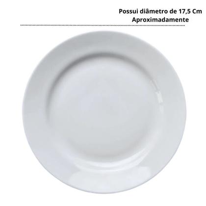 Imagem de Conjunto de Pratos para Sobremesa Petiscos 10 Unidades Raso Branco 17,5 Cm Melamina / Plastico  Bestfer 