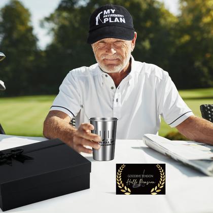 Imagem de Conjunto de presentes de golfe de aposentadoria Skylety para homens com copo de aço inoxidável