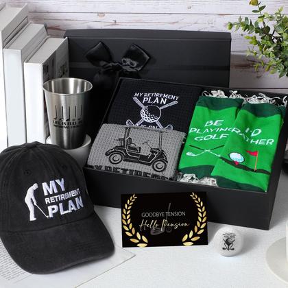 Imagem de Conjunto de presentes de golfe de aposentadoria Skylety para homens com copo de aço inoxidável