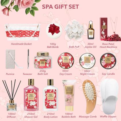 Imagem de Conjunto de presentes de spa Lily Roy Rose & Cherry Blossom, 19 peças para mulheres