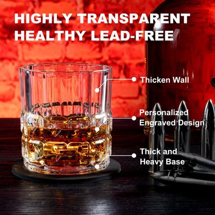 Imagem de Conjunto de presentes de uísque EXREIZST, pedras e copos de aço inoxidável