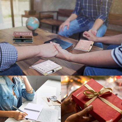 Imagem de Conjunto de Presentes Kosiz Christian - 60 Peças com Caderno, Canetas e Notas Adesivas