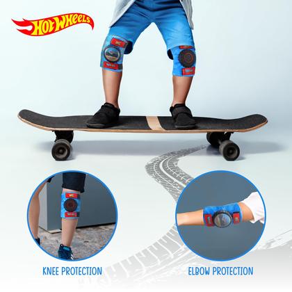Imagem de Conjunto de proteção Hot Wheels com cotoveleiras e joelheiras para crianças