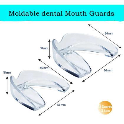 Imagem de Conjunto De Protetores Bucais Transparentes Antirronco De Silicone (4 Peças: 2 Regulares, 2 Grandes)