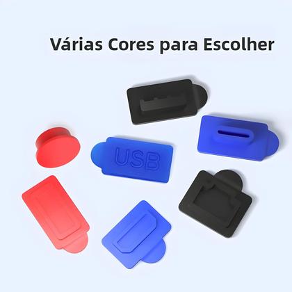 Imagem de Conjunto De Protetores De Poeira Para Console De Jogo PS5 7 PCS Capa De Silicone Anti-Poeira