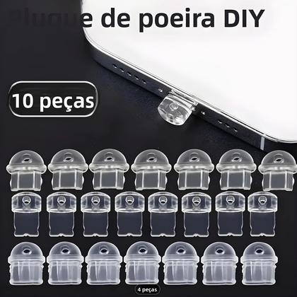 Imagem de Conjunto De Protetores Transparentes Para Porta De Carregamento iPhone Tipo-C Android 10 Peças