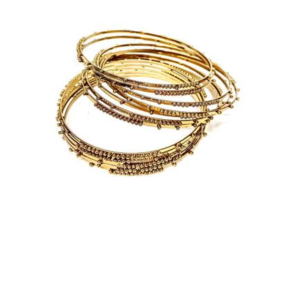 Imagem de Conjunto de Pulseiras Indiana Dourada 12 Argolas