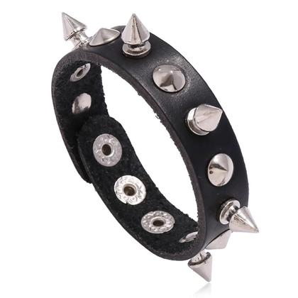 Imagem de Conjunto De Pulseiras Pretas Góticas Emo Boho Punk Para Homens E Mulheres, Em Couro PU Com Spikes E