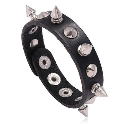 Imagem de Conjunto De Pulseiras Pretas Góticas Emo Boho Punk Para Homens E Mulheres, Em Couro PU Com Spikes E