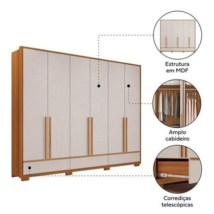 Imagem de Conjunto de Quarto com 1 Guarda-roupa e 1 Cômoda