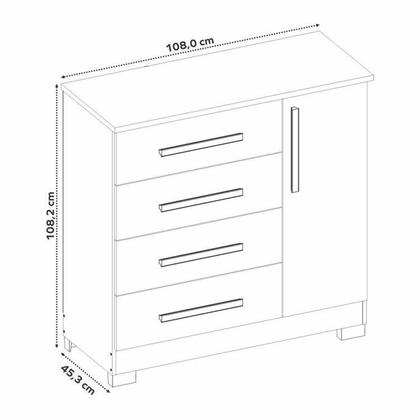 Imagem de Conjunto de Quarto com 1 Guarda-roupa e 1 Cômoda