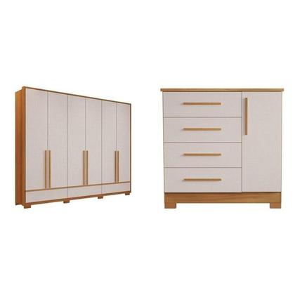 Imagem de Conjunto de Quarto com 1 Guarda-roupa e 1 Cômoda