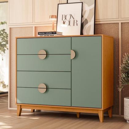 Imagem de Conjunto de Quarto com Guarda-roupa e Cômoda Ipê