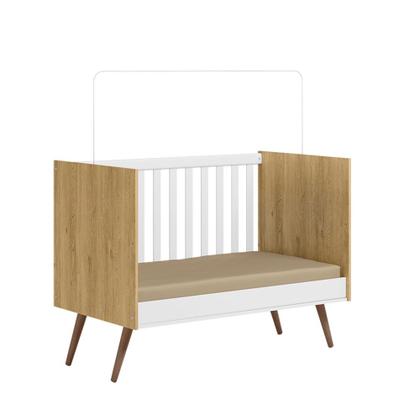 Imagem de Conjunto de Quarto Infantil Alice Retrô Cômoda com Berço Mini Cama Freijó / Branco