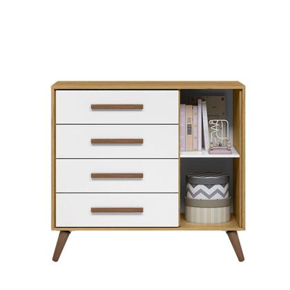 Imagem de Conjunto de Quarto Infantil Alice Retrô Cômoda com Berço Mini Cama Freijó / Branco