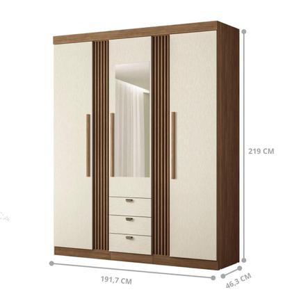 Imagem de Conjunto de Quarto Jasmine com Espelho Jatoba Areia