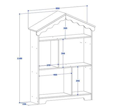 Imagem de Conjunto de quarto Princesa com cama e estante Branco/Rosa - Vitamov