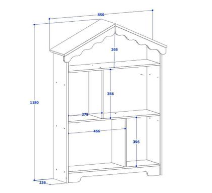 Imagem de Conjunto de quarto Princesa com cama e estante Branco/Rosa - Vitamov
