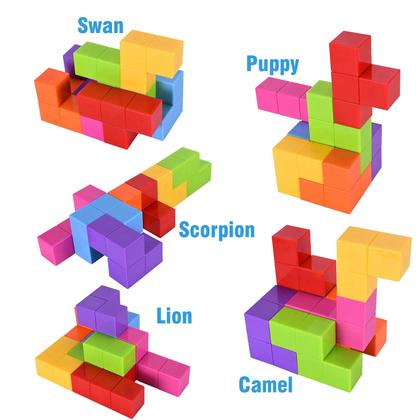 Imagem de Conjunto de quebra-cabeças 3D de blocos de construção magnéticos WorwOder Kids Magic