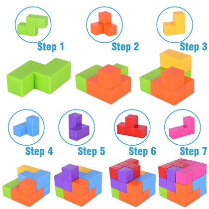 Imagem de Conjunto de quebra-cabeças 3D de blocos de construção magnéticos WorwOder Kids Magic