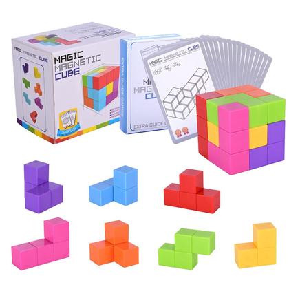 Imagem de Conjunto de quebra-cabeças 3D de blocos de construção magnéticos WorwOder Kids Magic