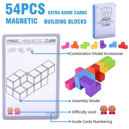 Imagem de Conjunto de quebra-cabeças 3D de blocos de construção magnéticos WorwOder Kids Magic