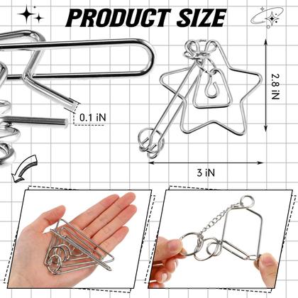 Imagem de Conjunto de quebra-cabeças de metal Yilloog, pacote com 24 brinquedos IQ Wire Brain