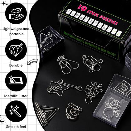 Imagem de Conjunto de quebra-cabeças de metal Yilloog, pacote com 24 brinquedos IQ Wire Brain