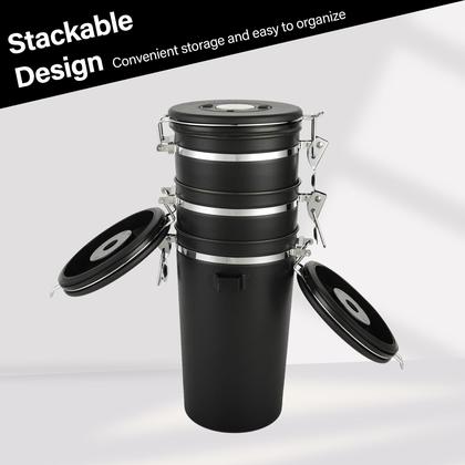 Imagem de Conjunto de recipientes para alimentos Malmo 1.8L, aço inoxidável preto, 3 peças