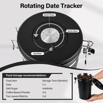 Imagem de Conjunto de recipientes para alimentos Malmo 1.8L, aço inoxidável preto, 3 peças