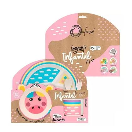 Imagem de Conjunto de Refeição Infantil 5 Peças Unicórnio Jh6139-M