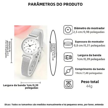 Imagem de Conjunto De Relógio Casual De Moda Feminina Com 7 Peças, Incluindo Colar, Pulseira, Anel E Brincos