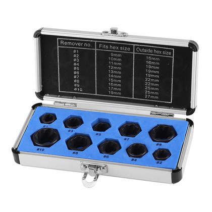 Imagem de Conjunto de removedor de nozes Biitfuu, kit de ferramentas de rosqueamento de liga de 9 a 19 mm