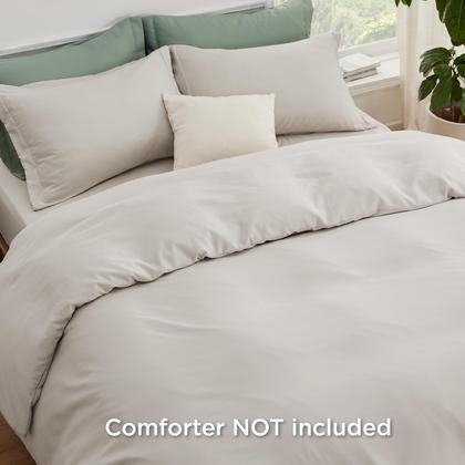 Imagem de Conjunto de roupa de cama Bedsure Capa de edredom King com lençol com elástico, 4 peças